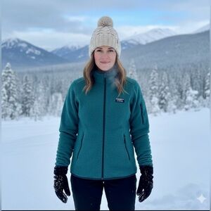 vintage LL. Bean Turquoise Full-Zip Women's Sweater pocket outdoors size 1XPLUS